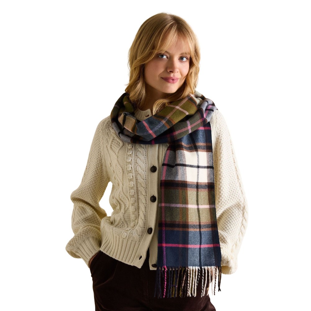 Womens Langtree Green Pink Check Scarf Green Pink Check