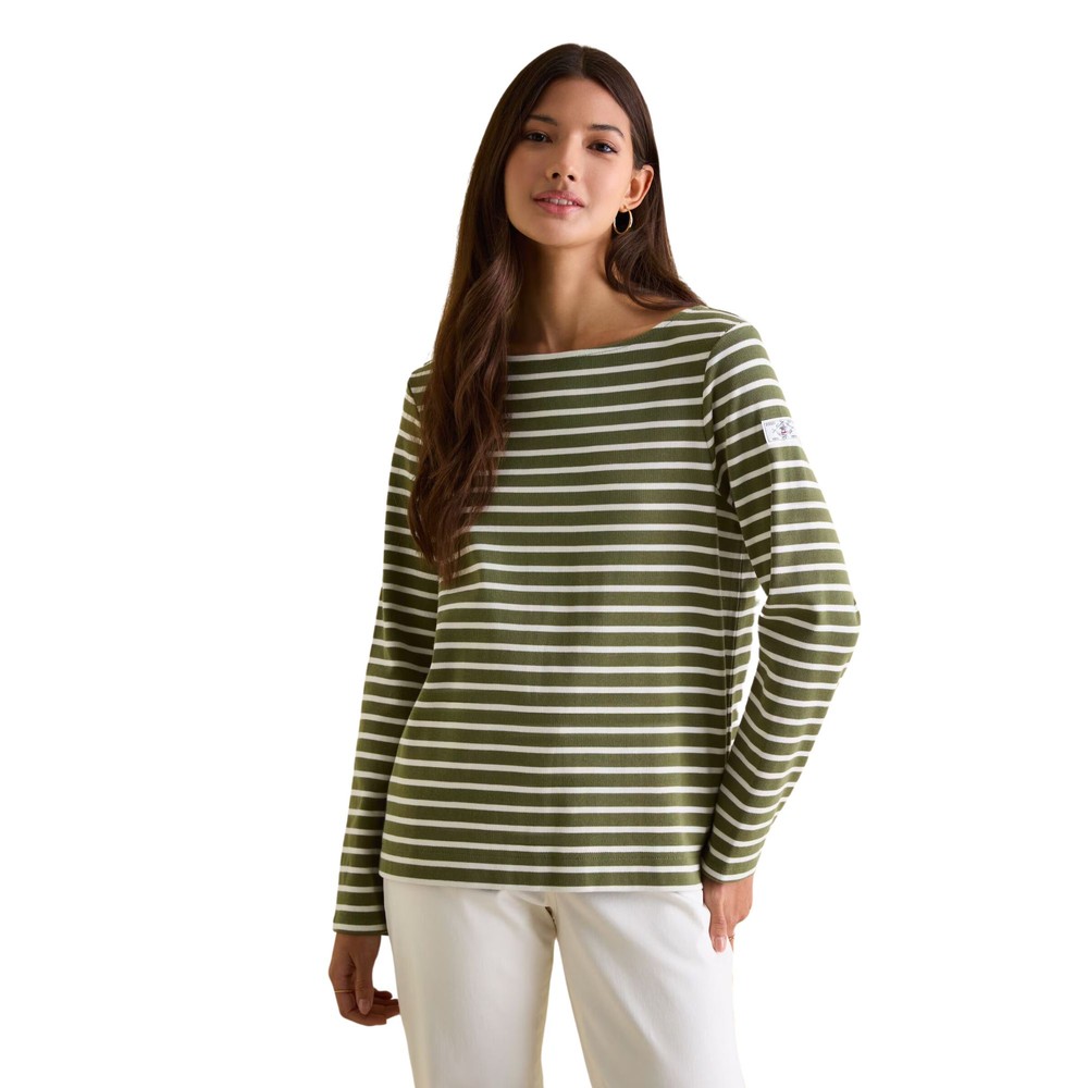 Womens New Harbour Green Striped Brenton Top Green Stripe