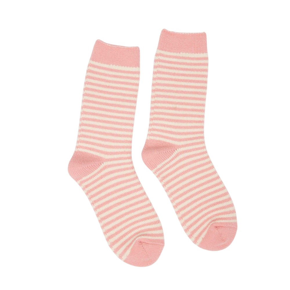 Womens Toasty Stripe Socks Pink