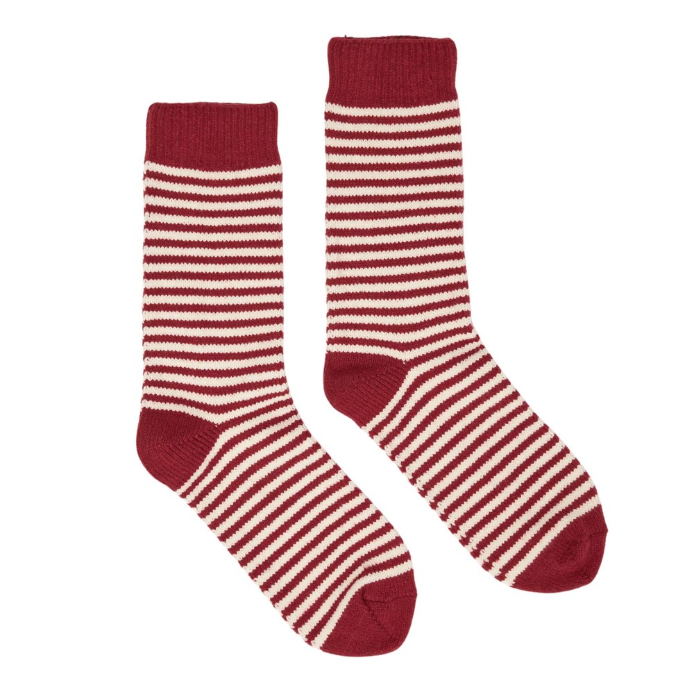 Womens Toasty Stripe Socks Berry
