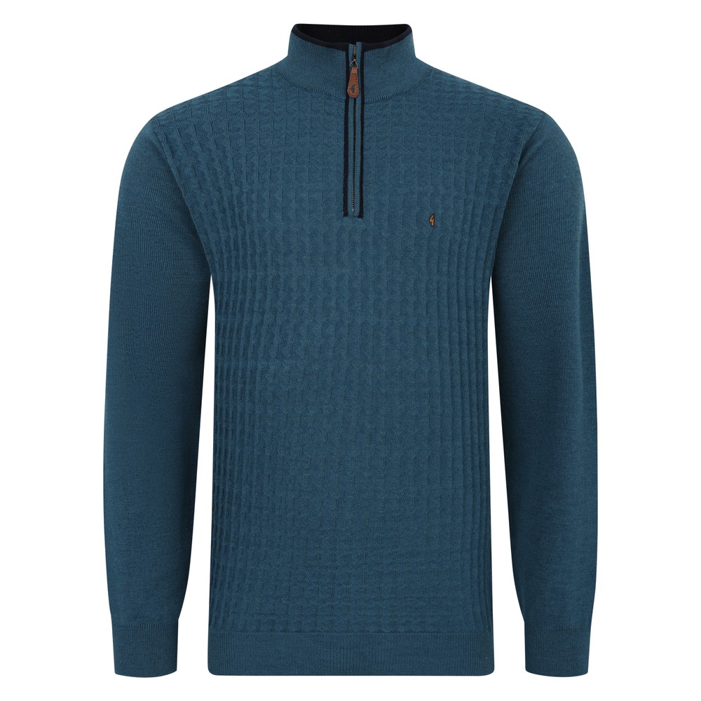 Quarter Zip Jumper Teal