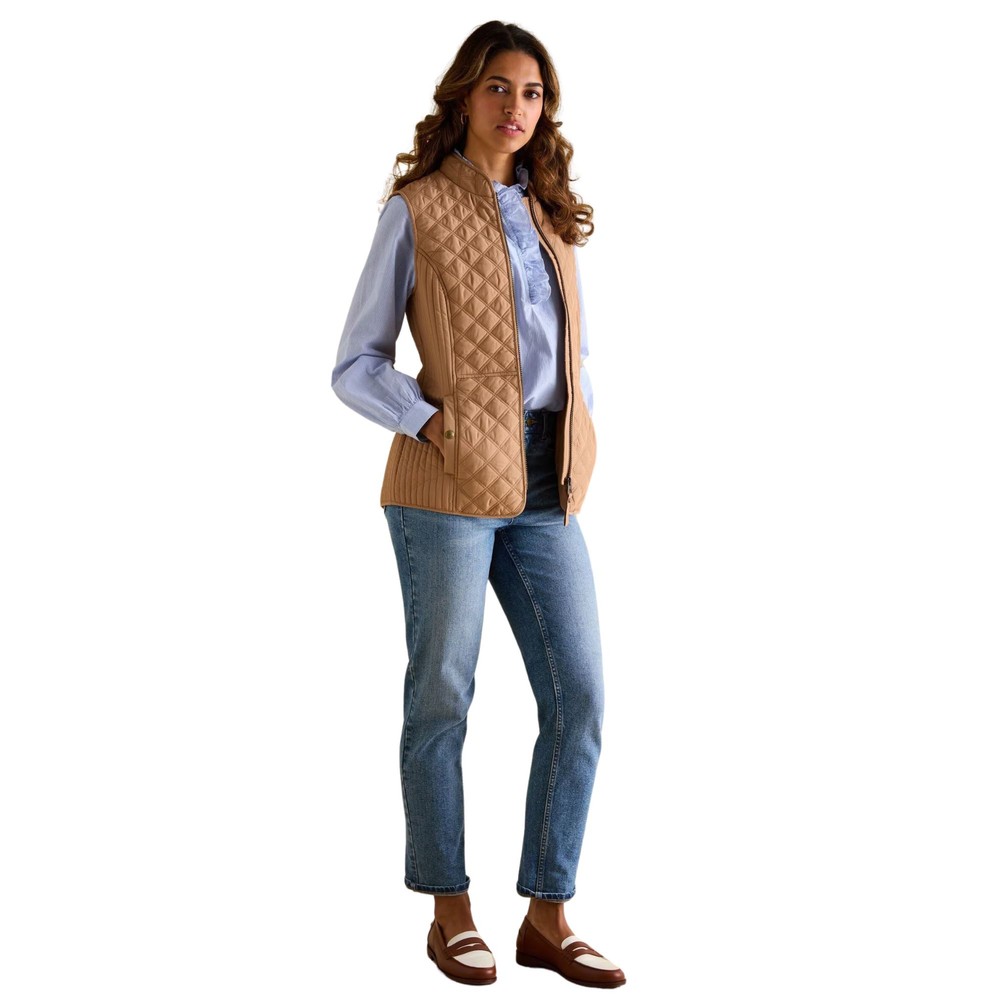 Womens Minx Brown Diamond Quilted Gilet Brown