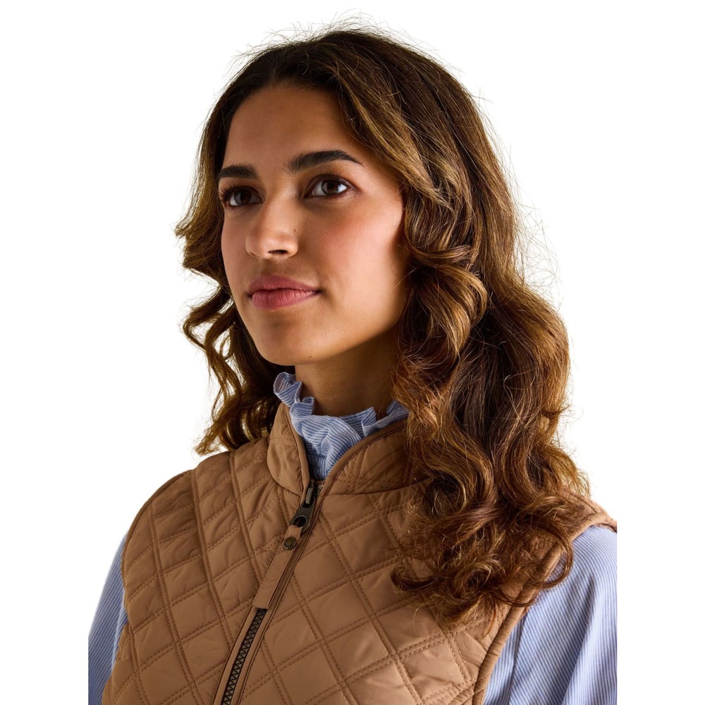 Womens Minx Brown Diamond Quilted Gilet Brown
