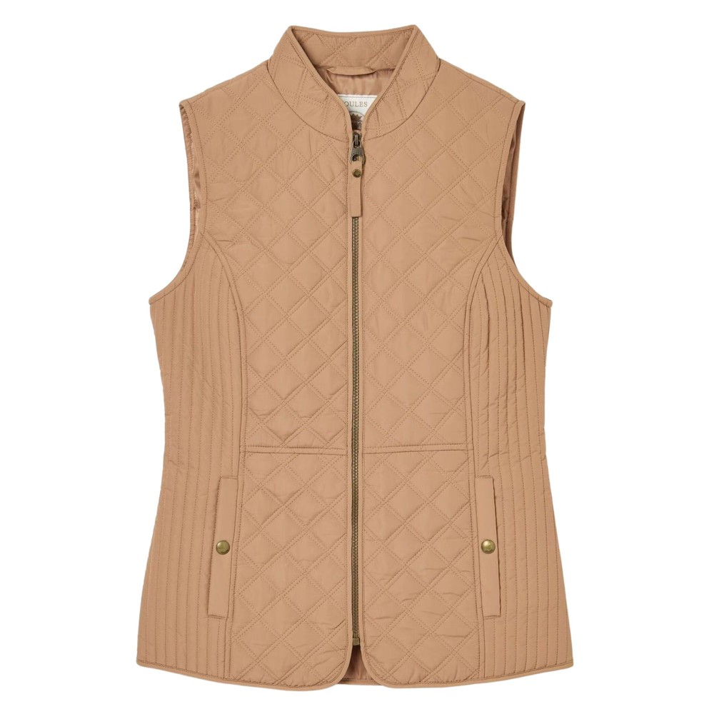 Joules Womens Minx Brown Diamond Quilted Gilet Brown
