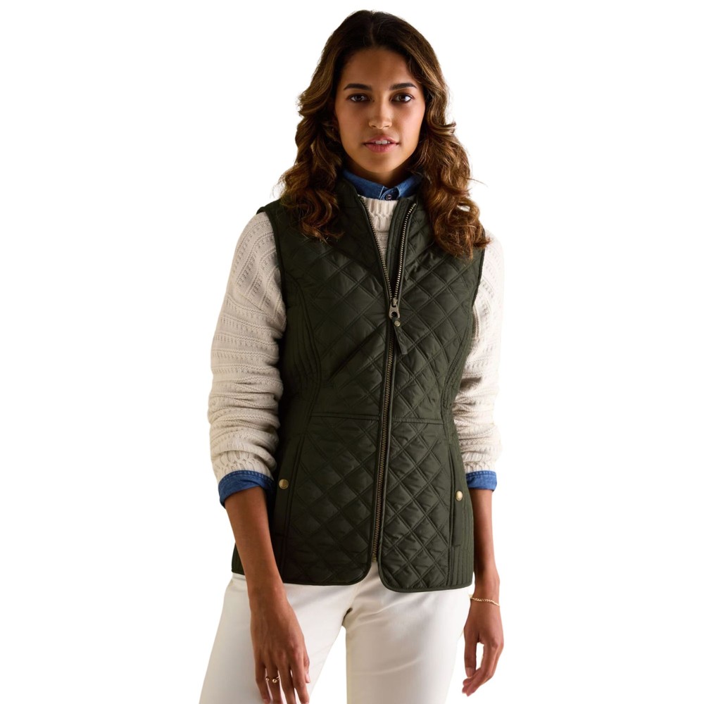 Womens Minx Rosmary Green Diamond Quilted Gilet Rosemary Green