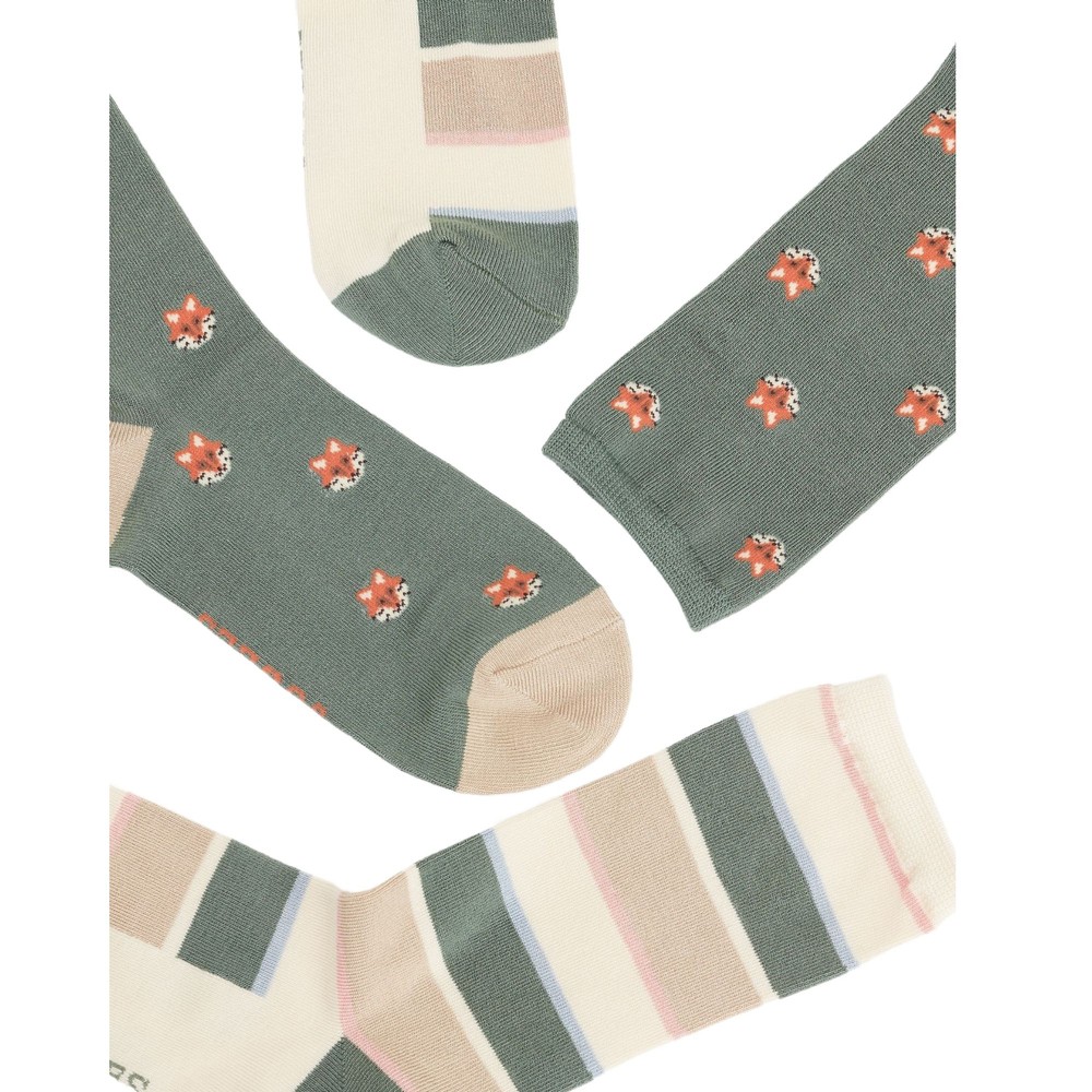 Womens Everyday 2 Pack Socks Khaki Fox