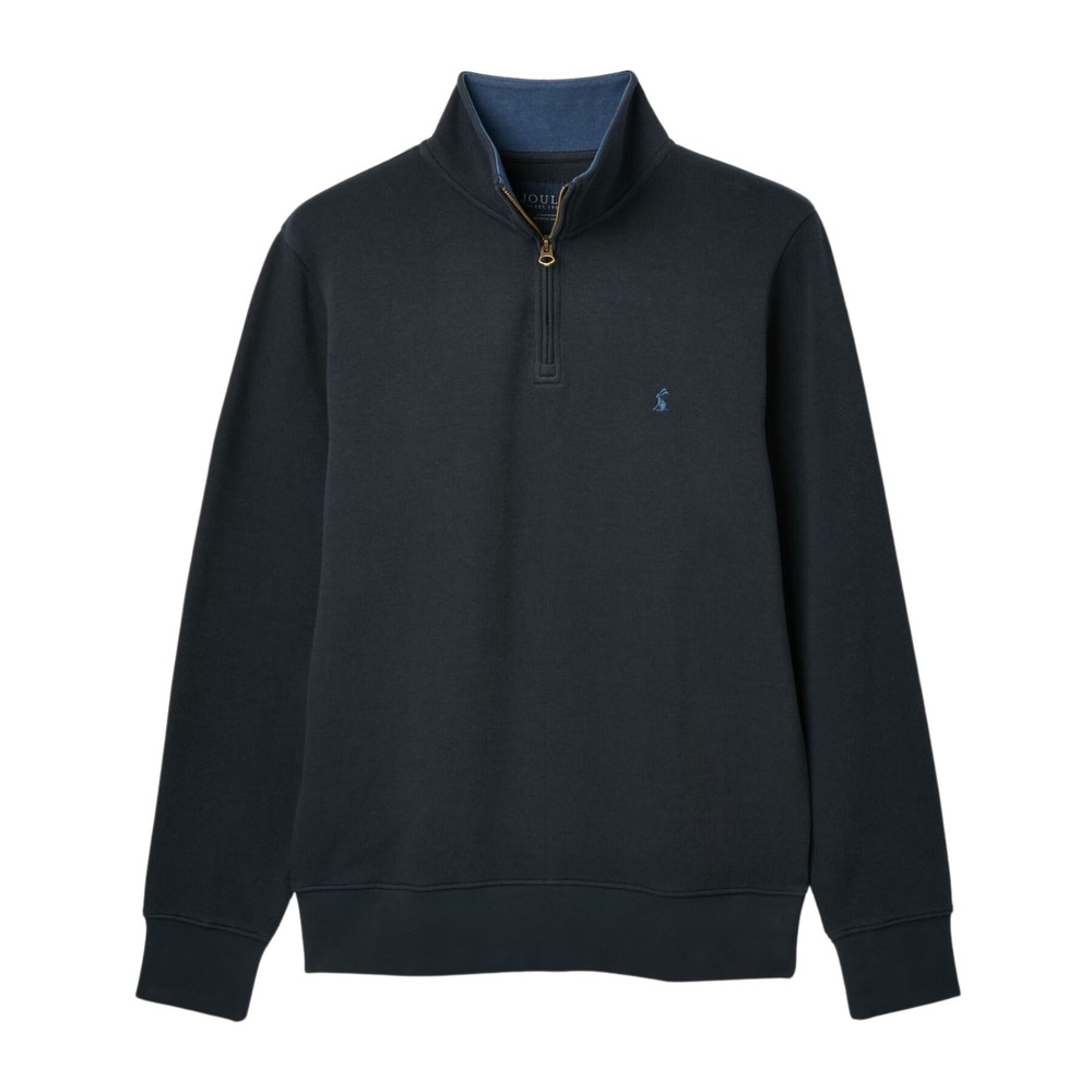 Mens Alistar Navy Quarter Zip Cotton Sweatshirt Navy
