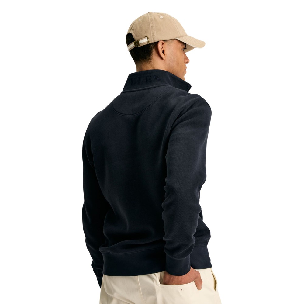 Mens Alistar Navy Quarter Zip Cotton Sweatshirt Navy