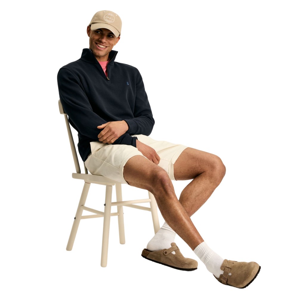 Mens Alistar Navy Quarter Zip Cotton Sweatshirt Navy