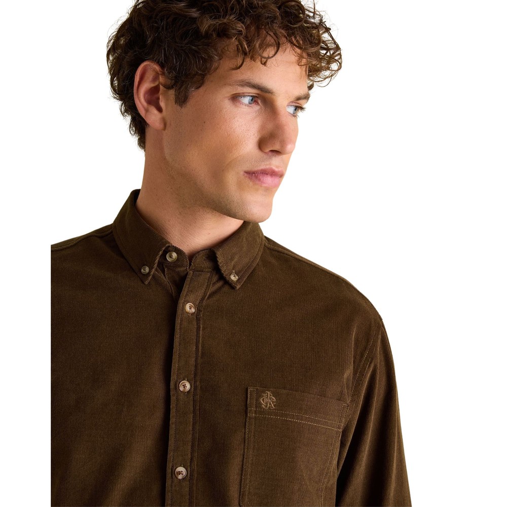 Mens Miller Brown Corduroy Shirt Brown