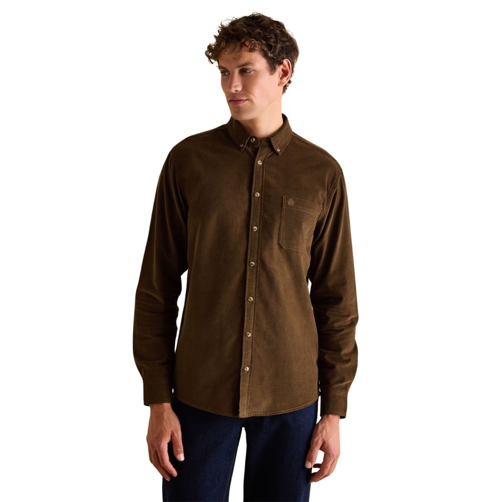 Joules Mens Miller Brown Corduroy Shirt Brown
