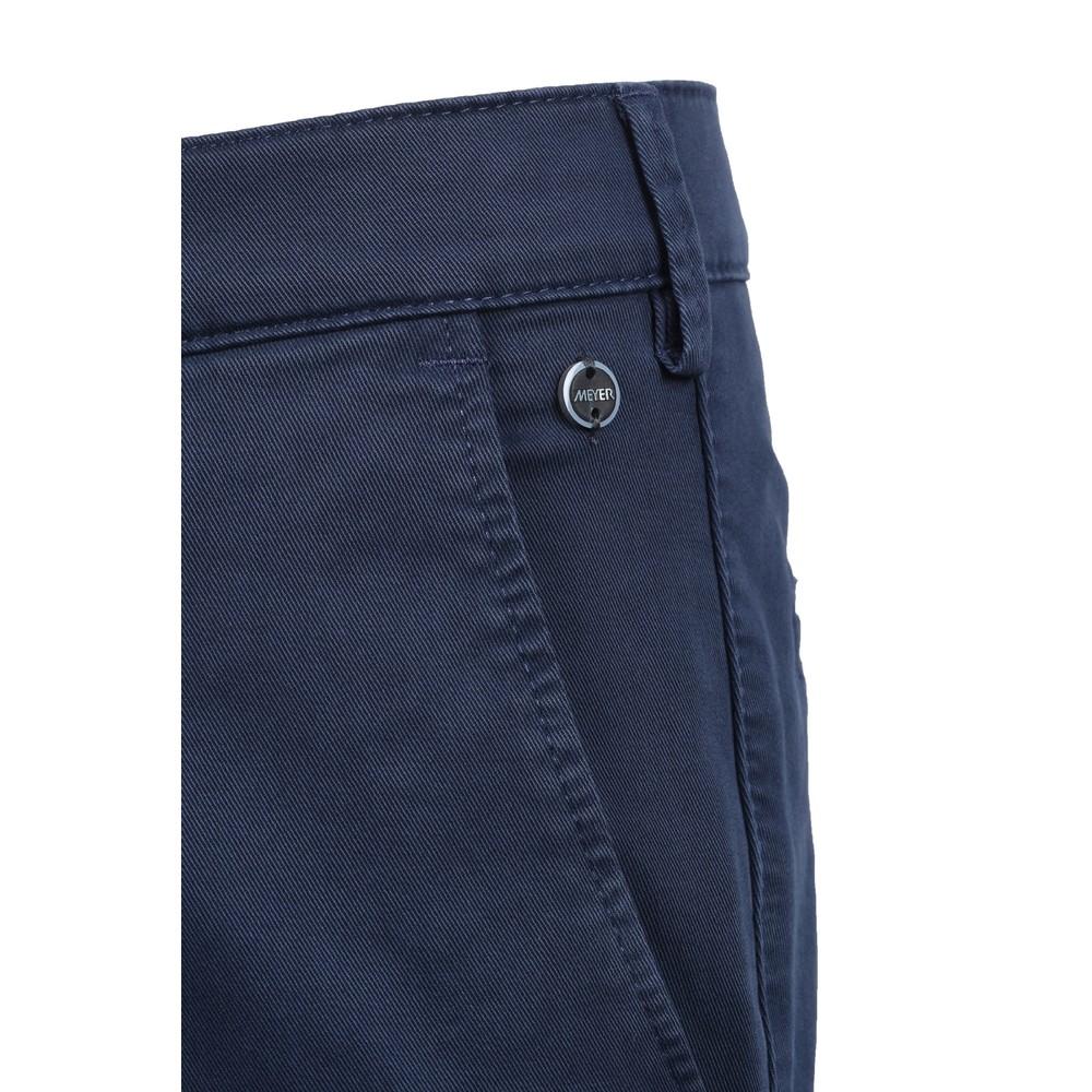Meyer Roma Soft Cotton Chino Trousers Navy Blue