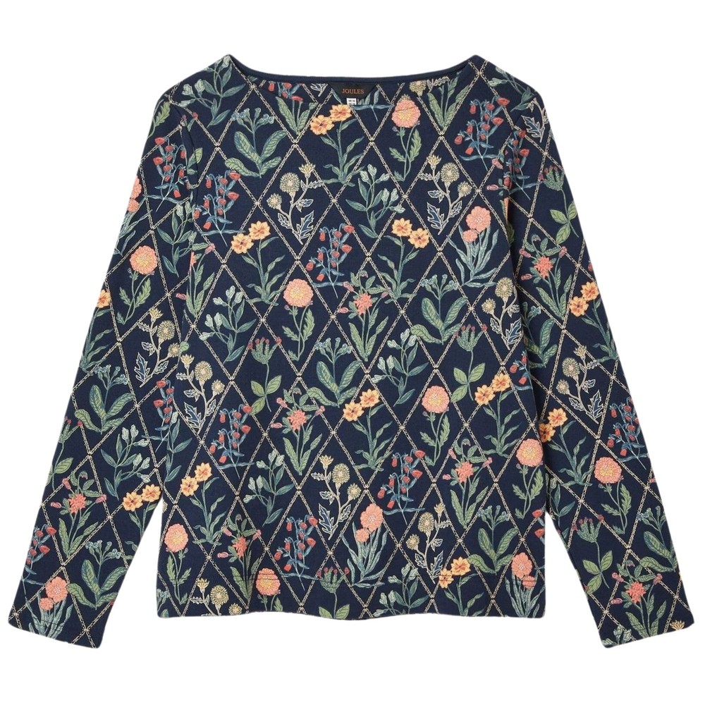 Womens Harbour Navy Floral Print Top Navy Floral