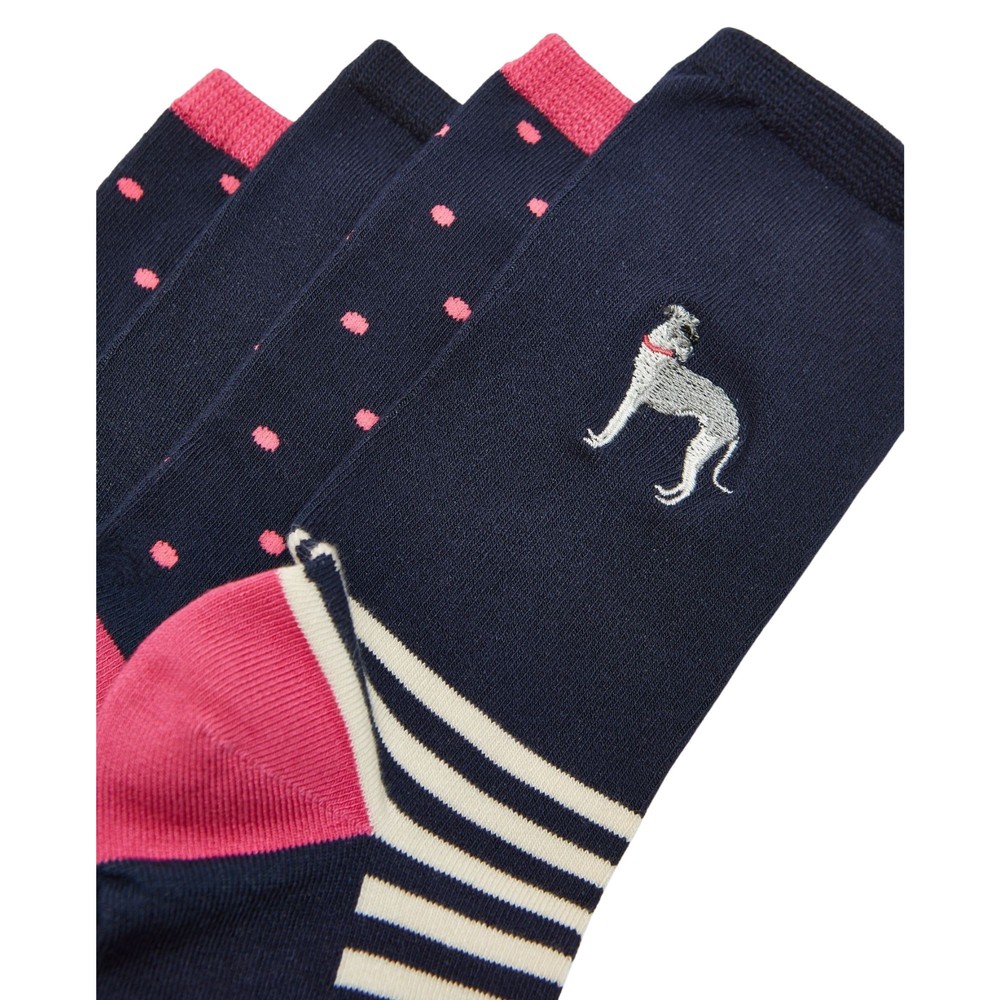 Womens Everyday 2 Pack Socks Navy Dog