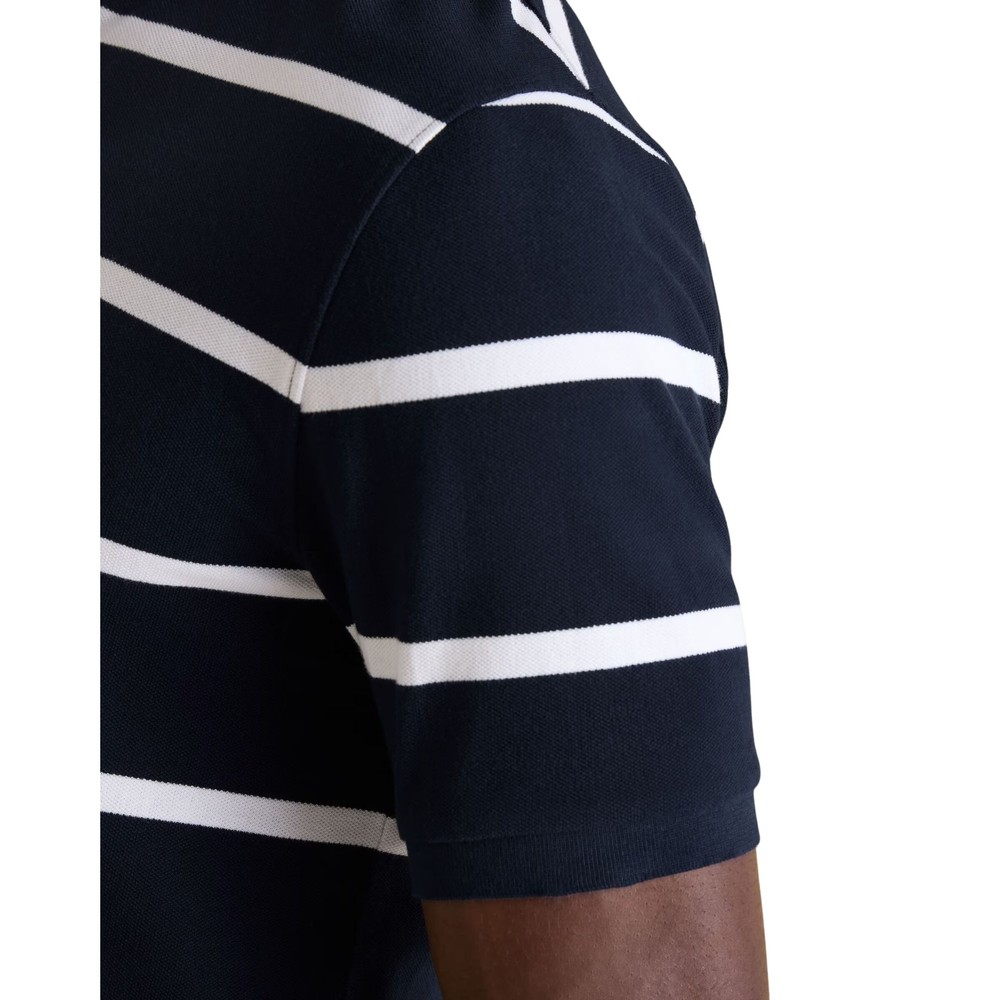 Mens Filbert Navy/White Striped Polo Navy White Stripe
