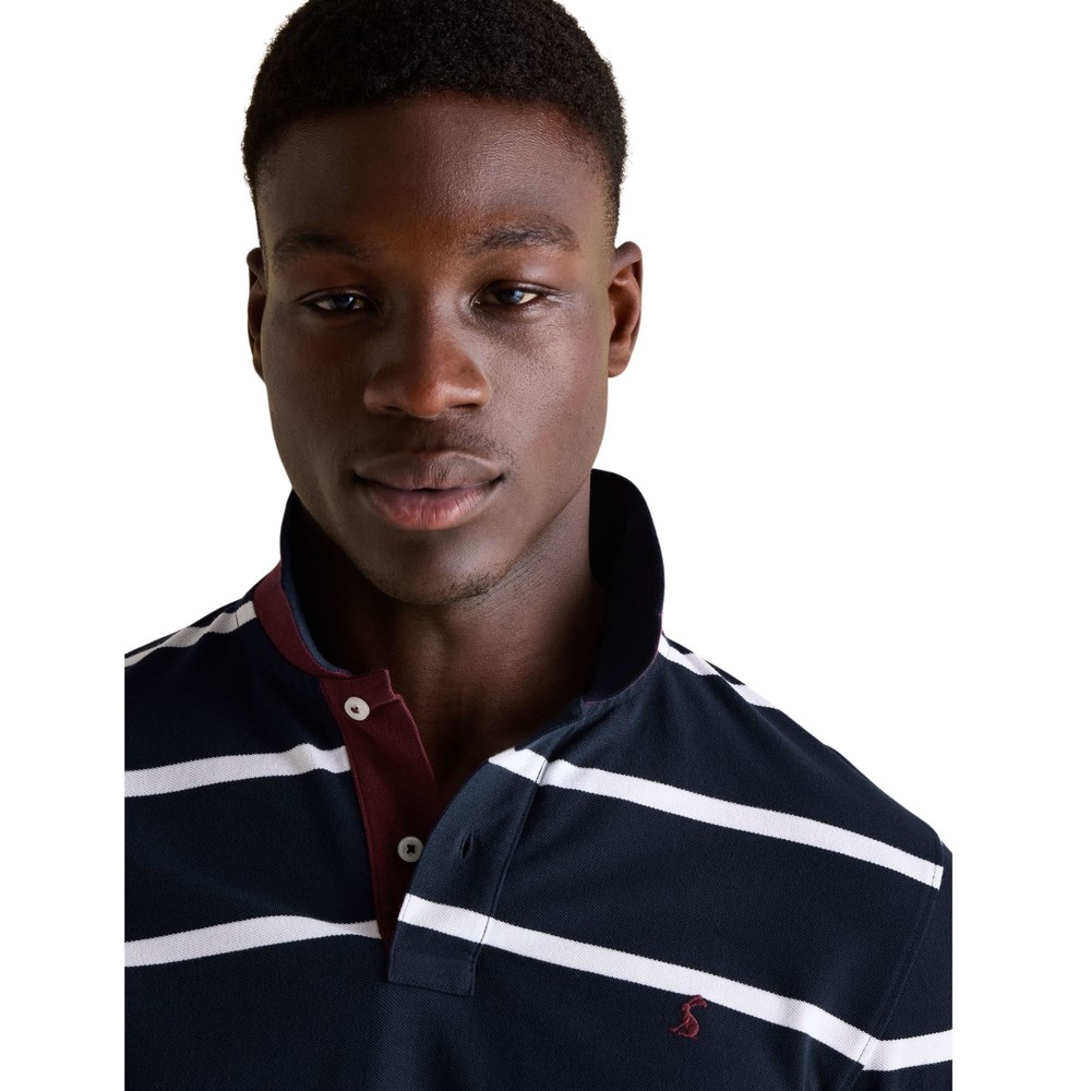 Mens Filbert Navy/White Striped Polo Navy White Stripe