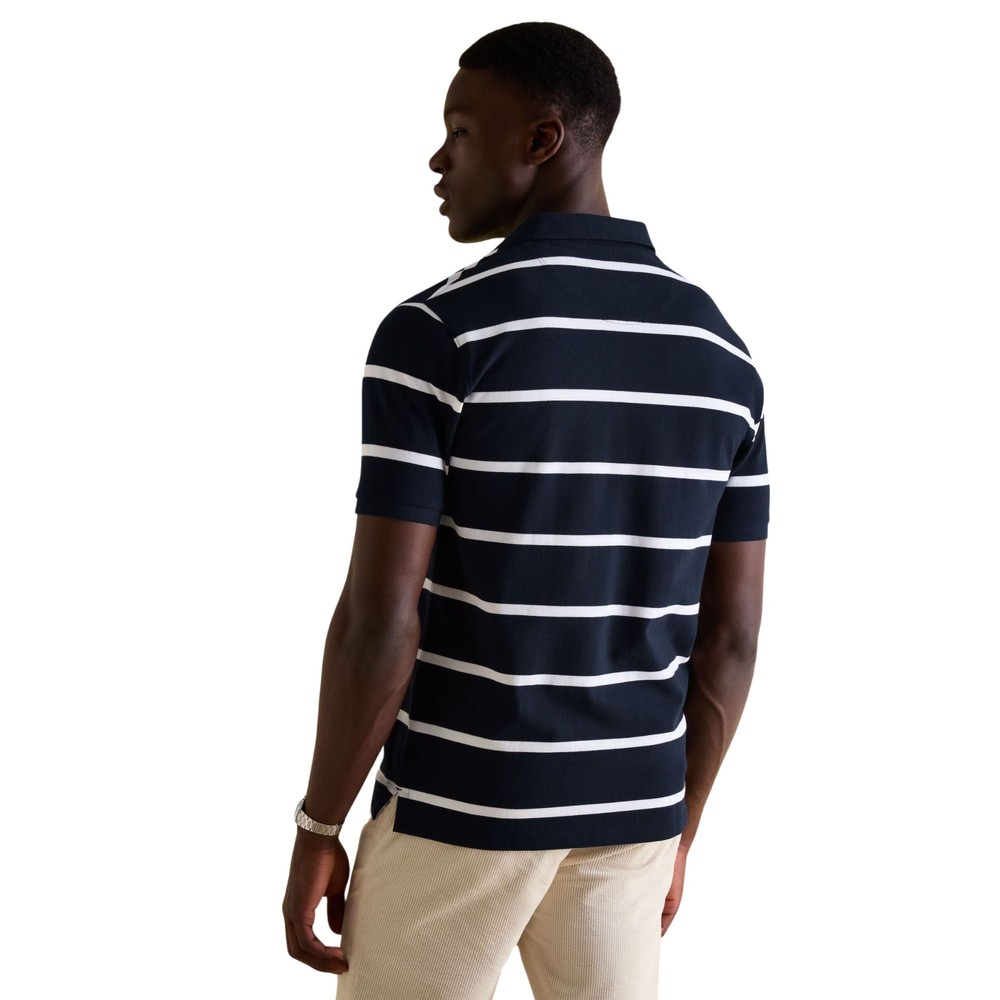 Mens Filbert Navy/White Striped Polo Navy White Stripe