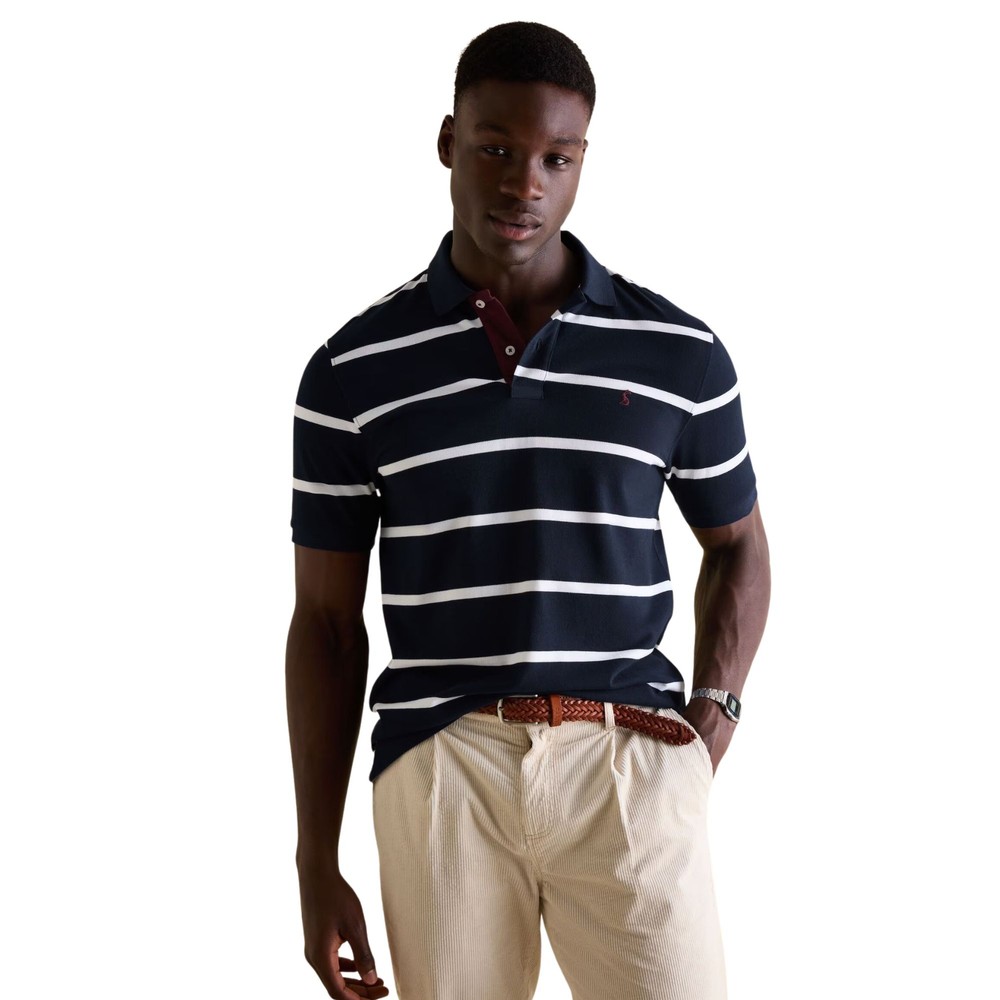 Mens Filbert Navy/White Striped Polo Navy White Stripe