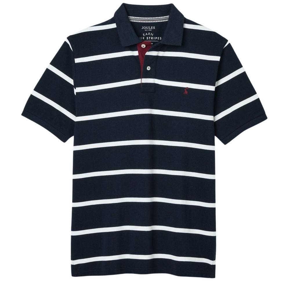 Mens Filbert Navy/White Striped Polo Navy White Stripe