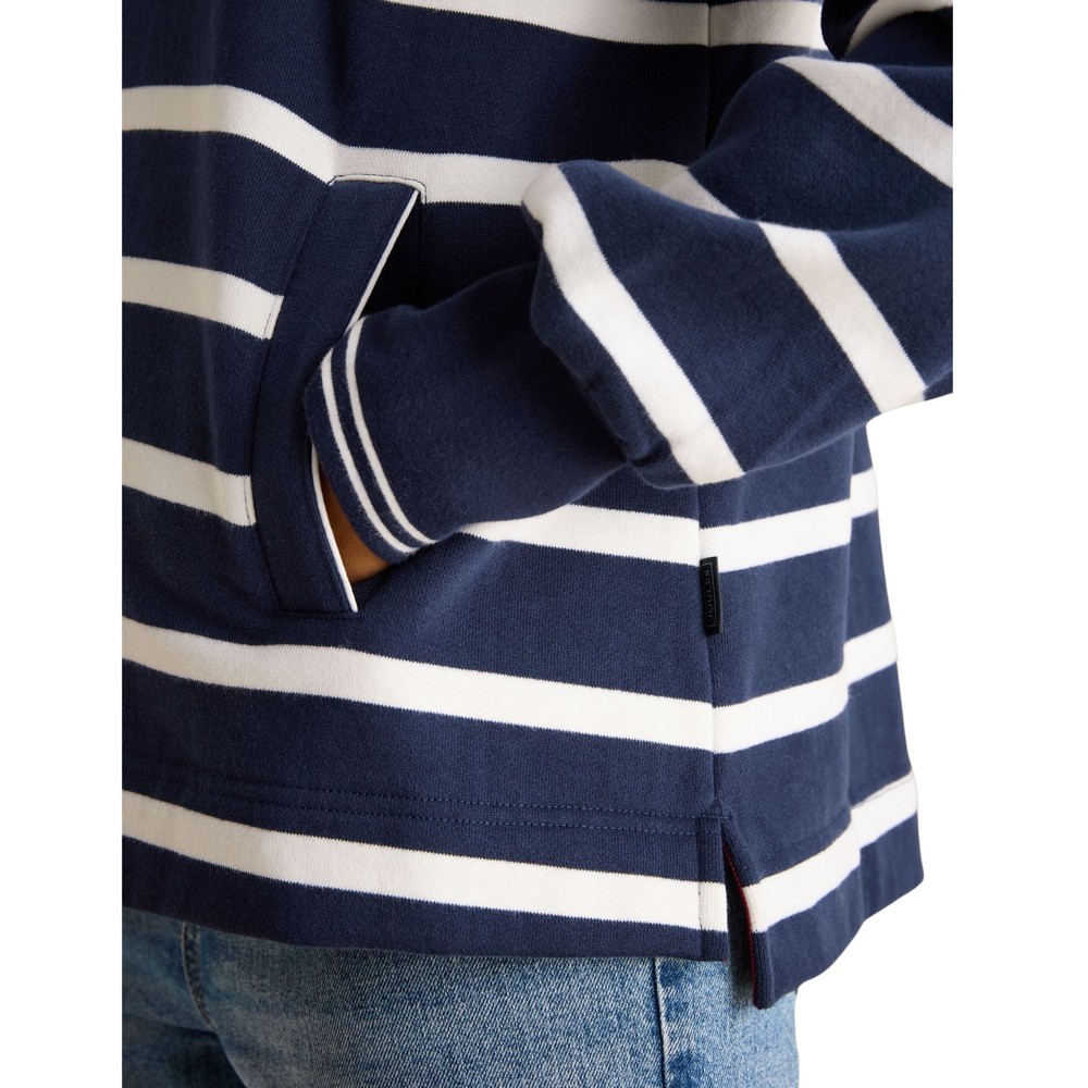 Womens Burnham Navy Funnel Neck Quarter Zip Sweat Shirt Navy