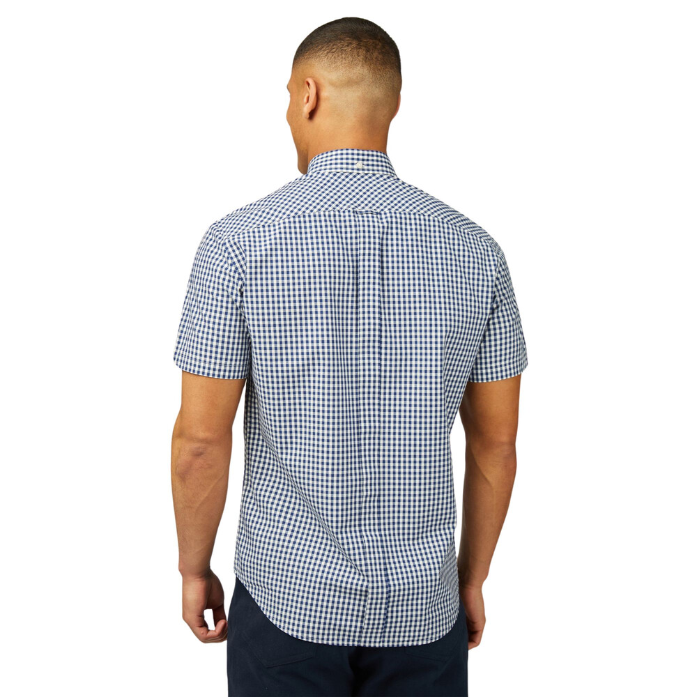 Bens Sherman Short Sleeve Signature Gingham Dark Blue