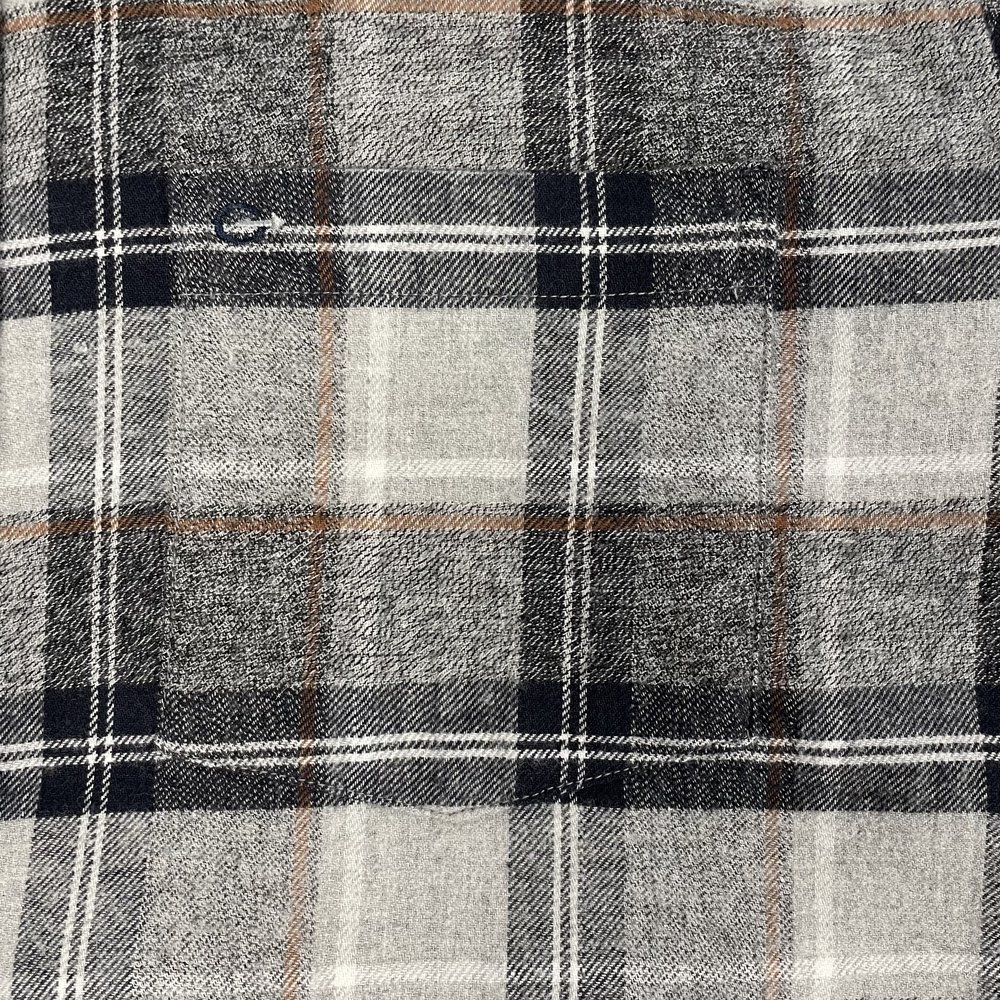 Long Sleeve Casual Check Shirt Silver