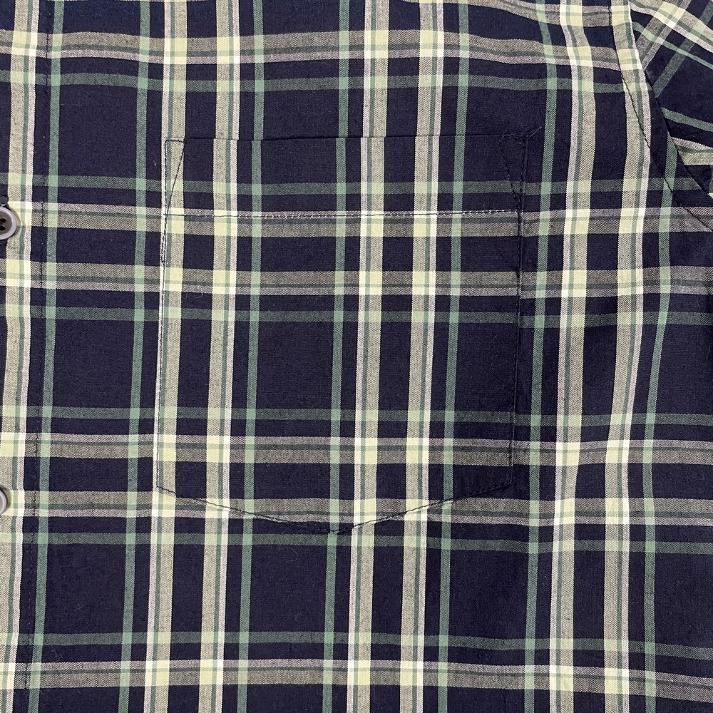Long Sleeve Casual Check Shirt Navy