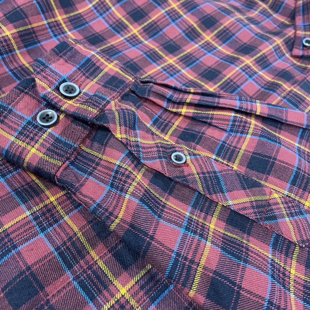 Long Sleeve Casual Check Shirt Wine