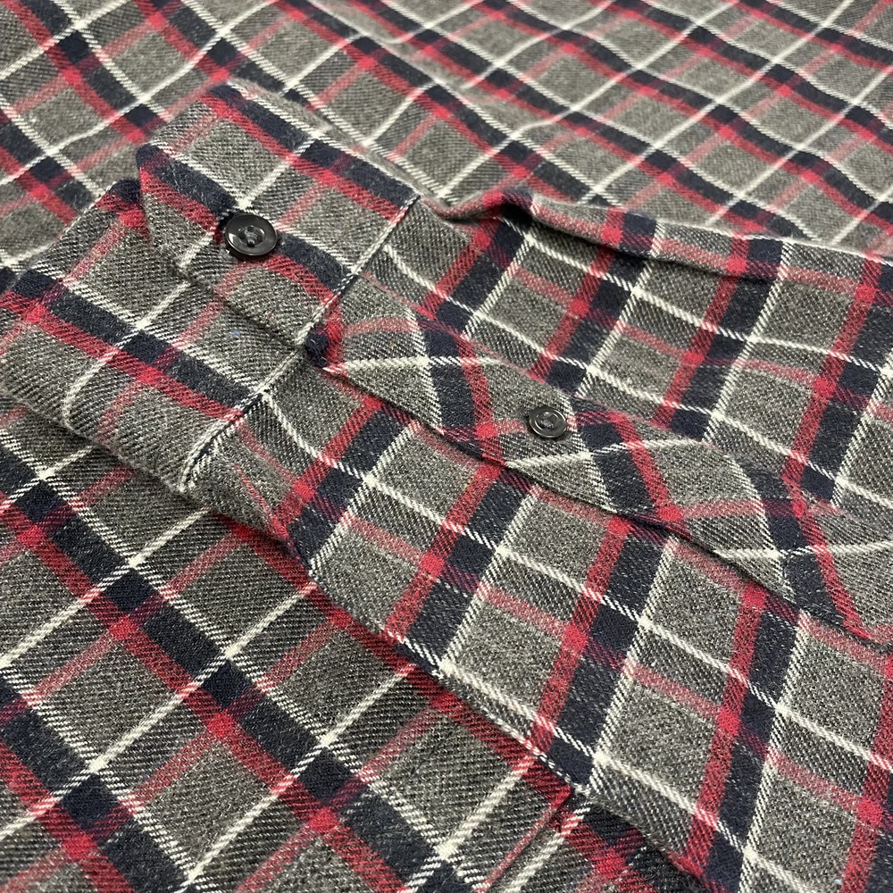 Long Sleeve Casual Check Shirt Charcoal