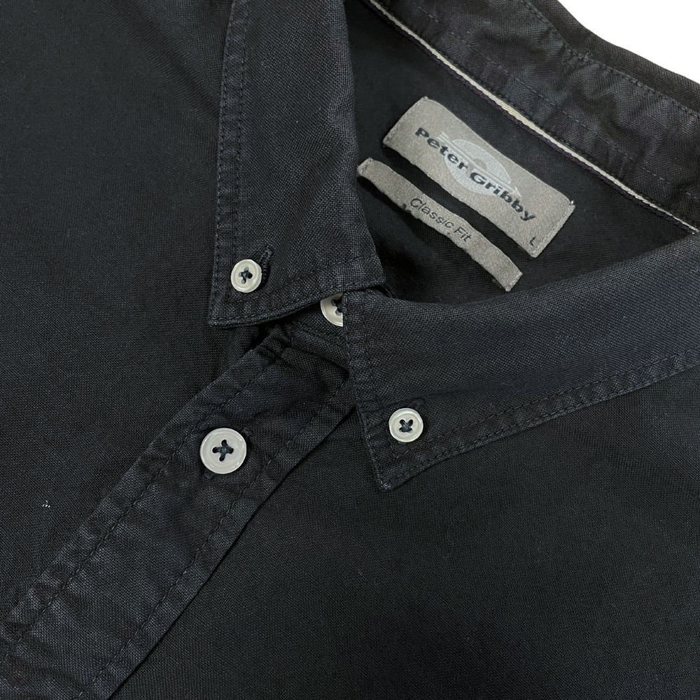 Cotton Oxford Long Sleeve Casual Shirt Navy