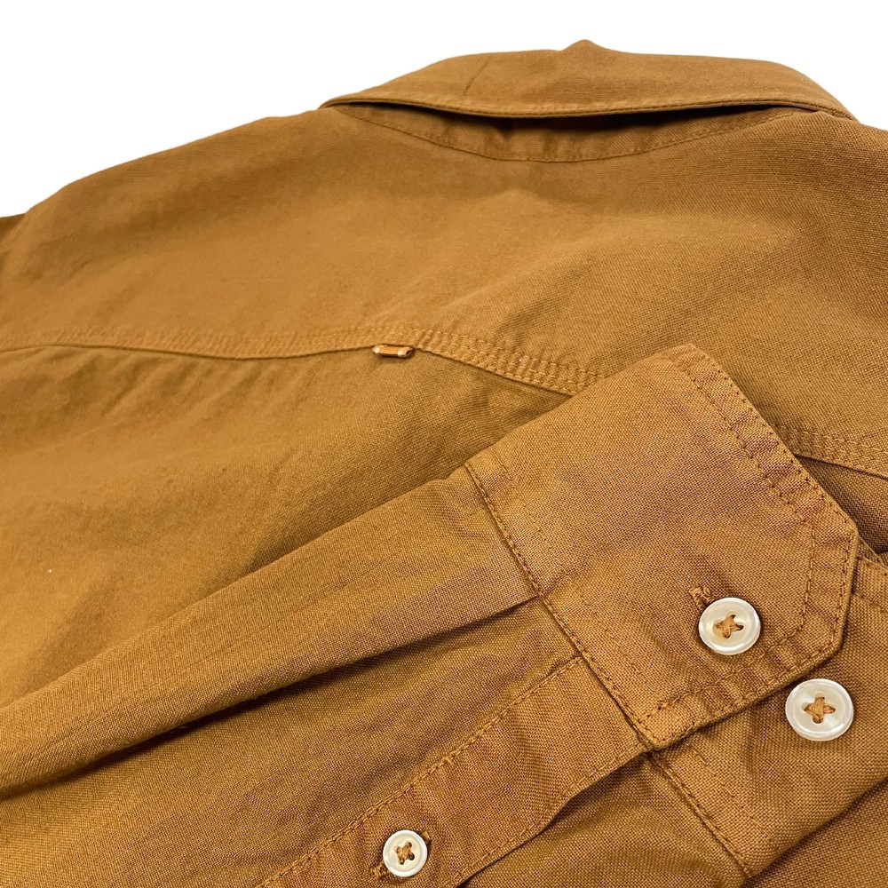 Cotton Oxford Long Sleeve Casual Shirt Tobacco