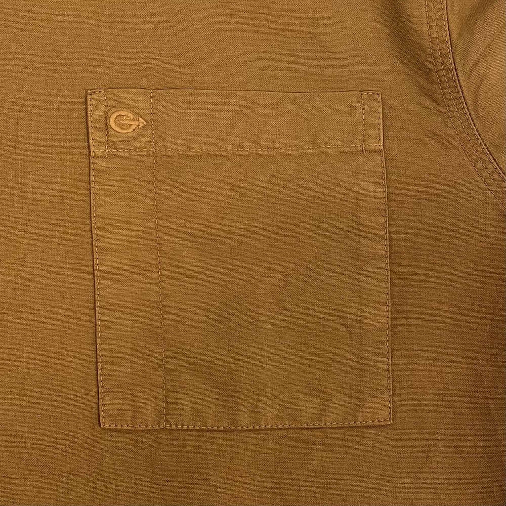 Cotton Oxford Long Sleeve Casual Shirt Tobacco