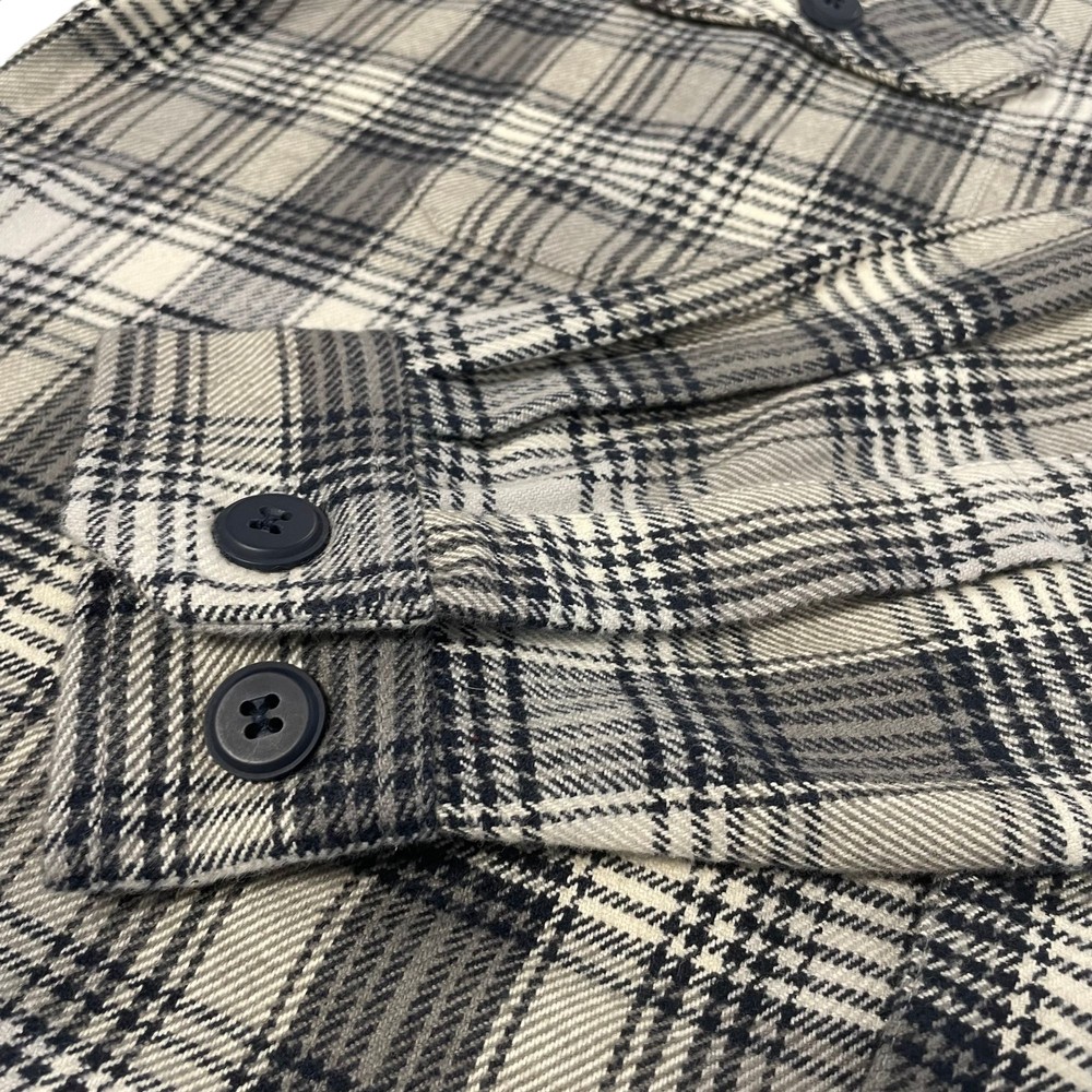 Cotton Long Sleeved Check Shacket Grey