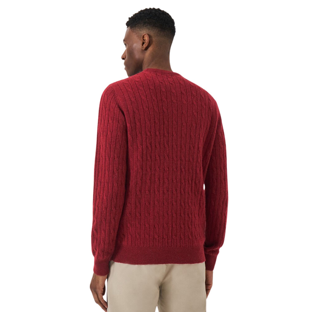 Lambswool Cable Crewneck Sweatshirt Biking Red