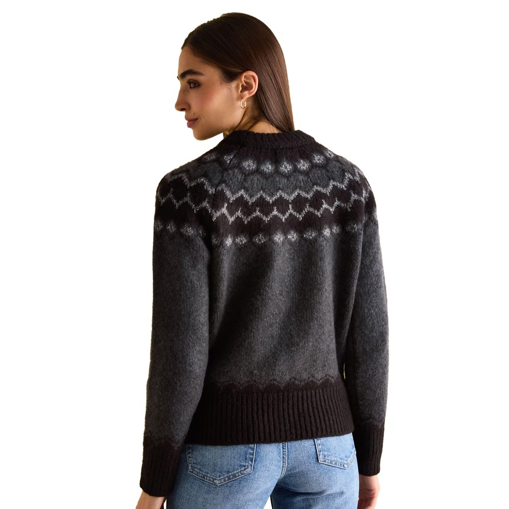 Womens Victoria Fair Isle Jumper Charcoal
