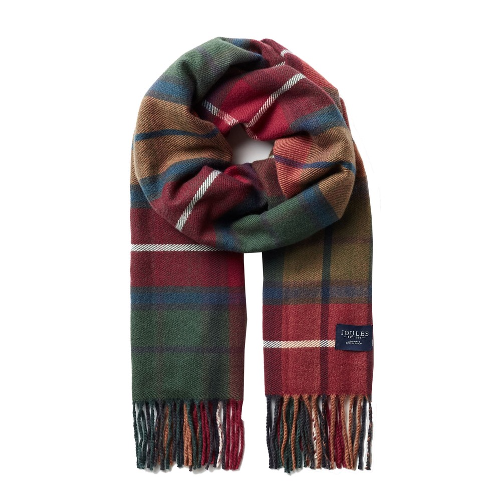Mens Langtree Red Check Scarf Red Check