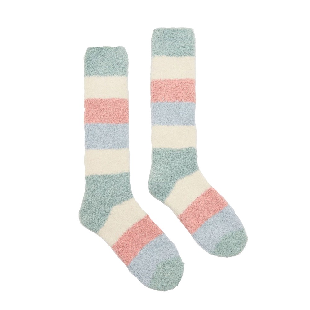 Womens Pastel Stripe Fluffy Socks Pastel Stripe
