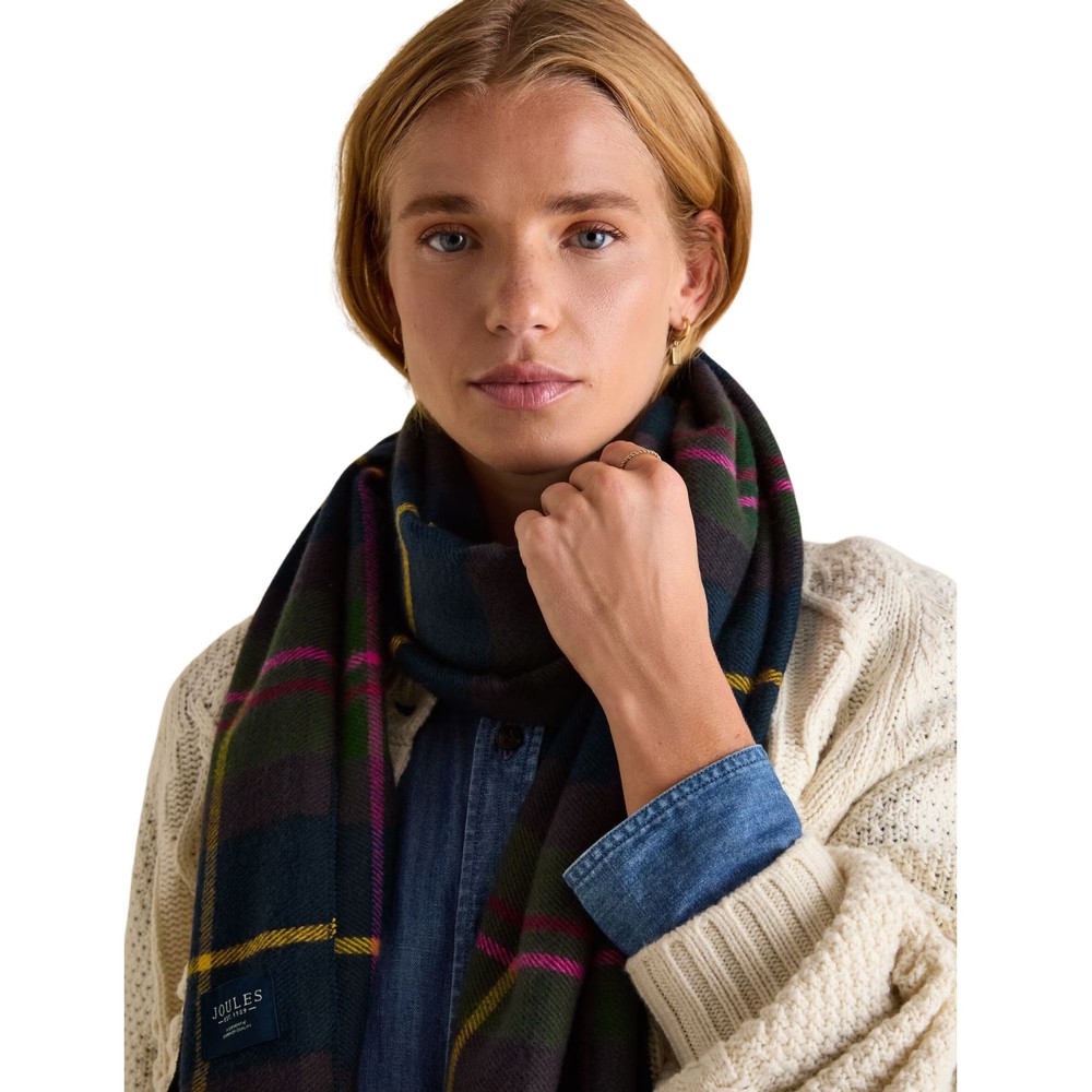 Womens Langtree Navy Check Scarf Navy Check