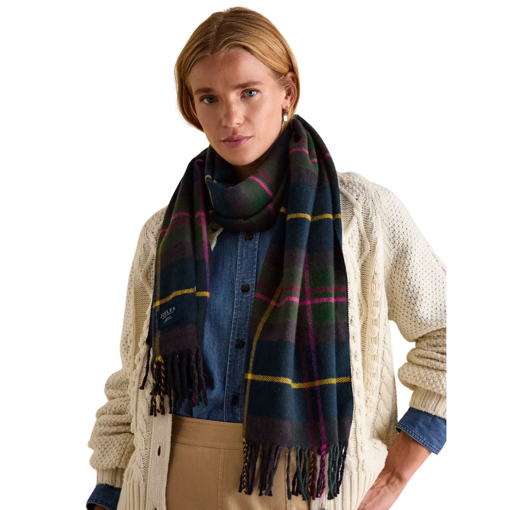 Womens Langtree Navy Check Scarf Navy Check