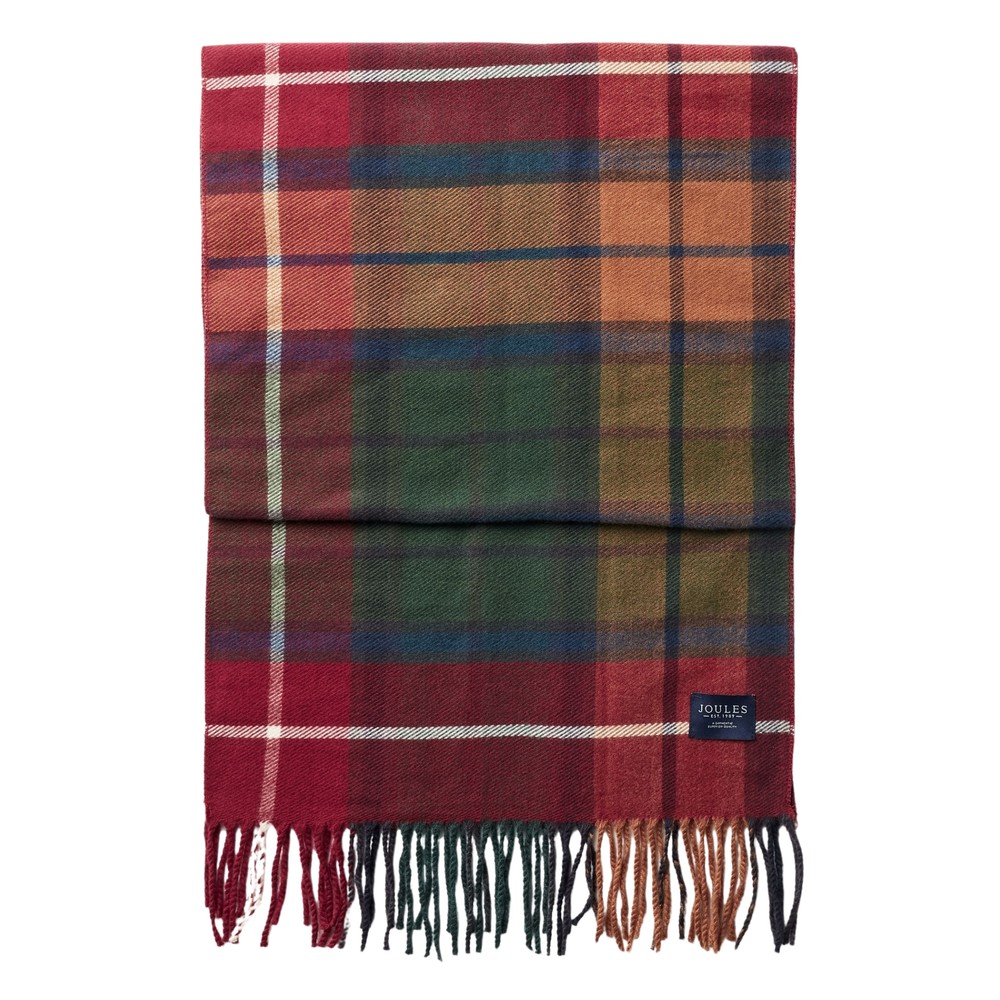 Mens Langtree Red Check Scarf Red Check