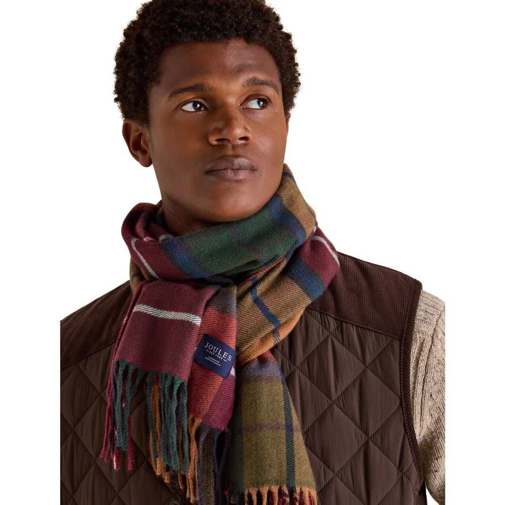Mens Langtree Red Check Scarf Red Check