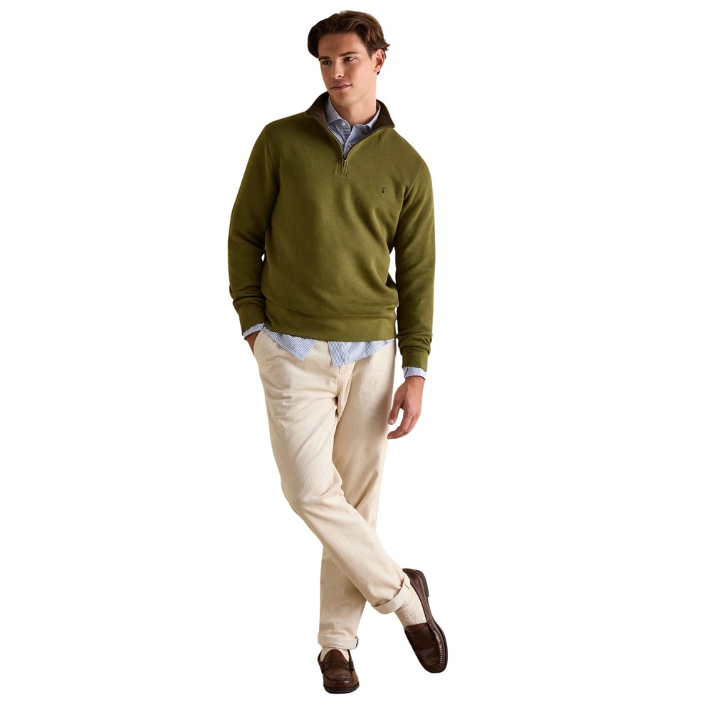 Mens Alistar Green Quarter Zip Sweatshirt Green