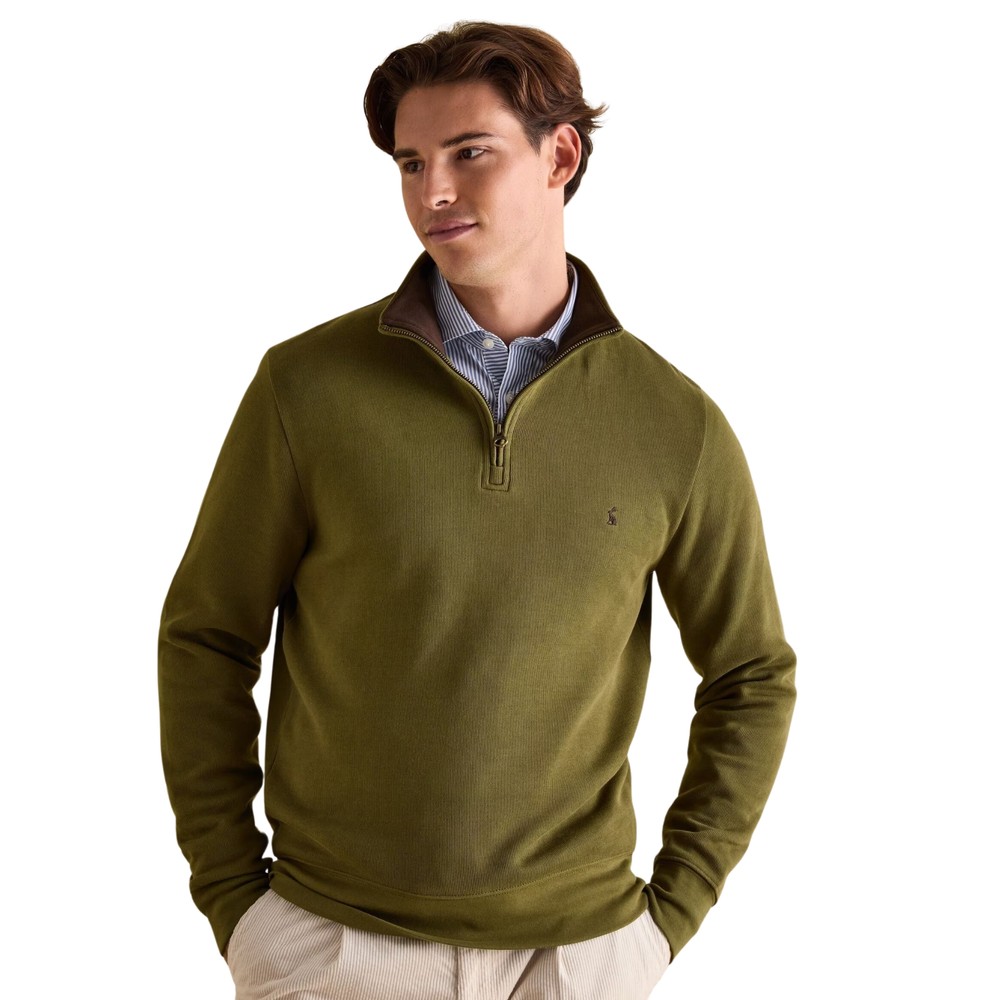 Mens Alistar Green Quarter Zip Sweatshirt Green