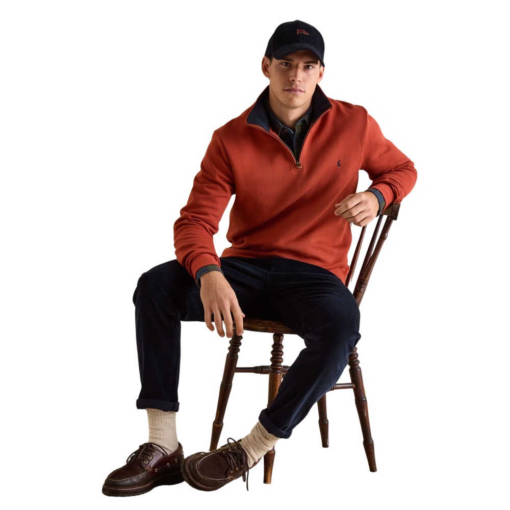 Mens Alistar Orange Quarter Zip Sweatshirt Orange