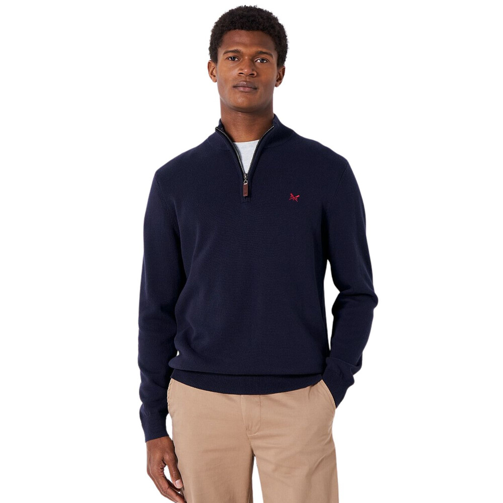 Classic Half Zip Knit Jumper Navy