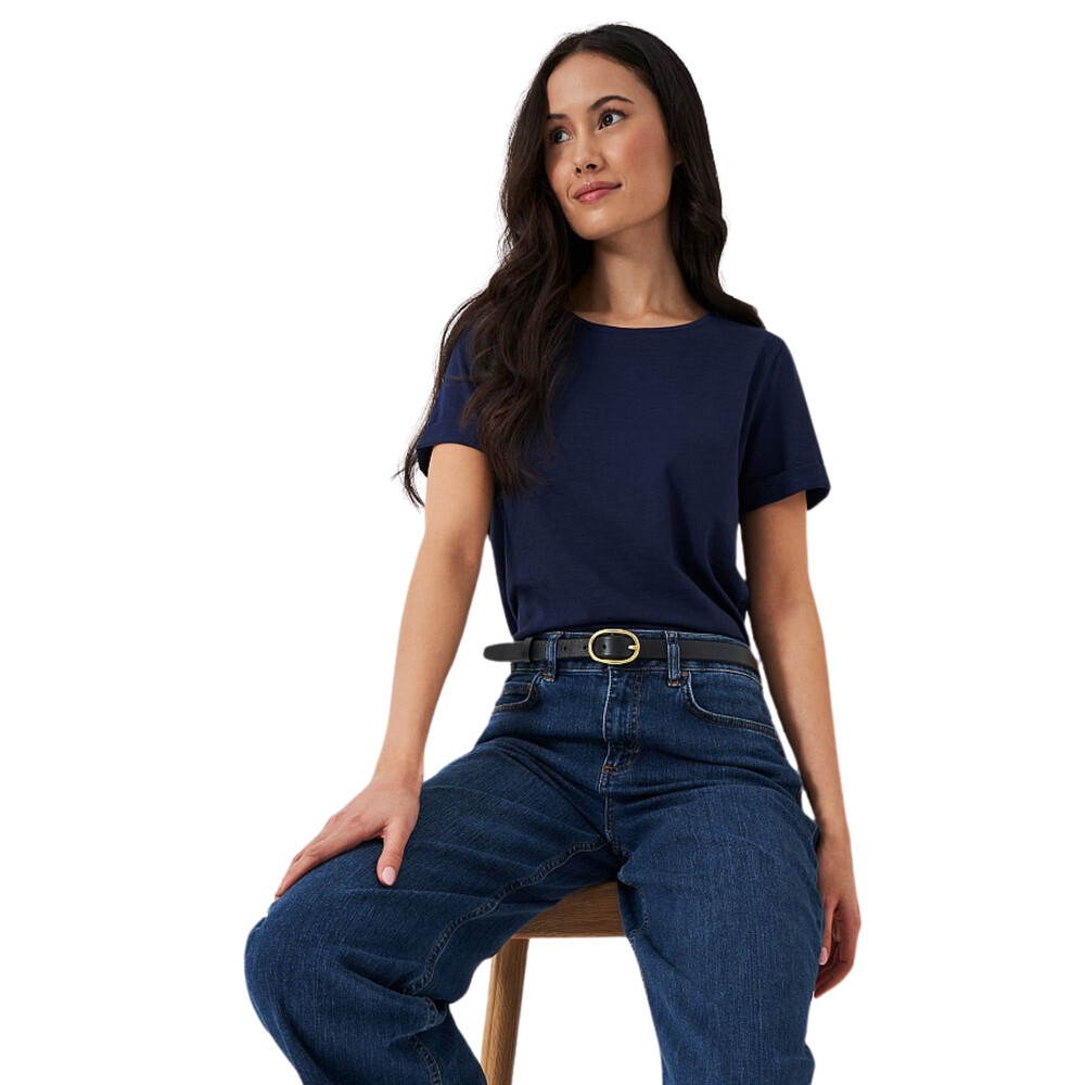 Womens Perfect Crew Slub T-Shirt Navy