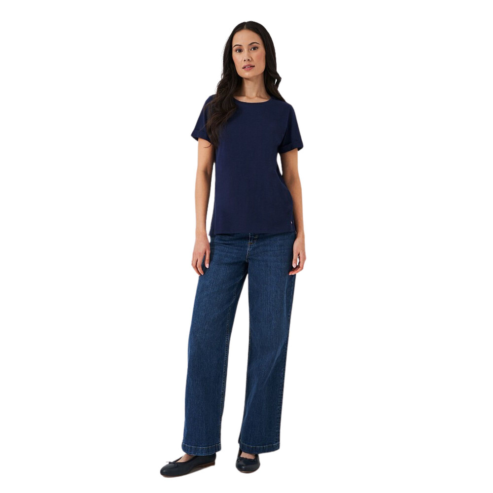 Womens Perfect Crew Slub T-Shirt Navy