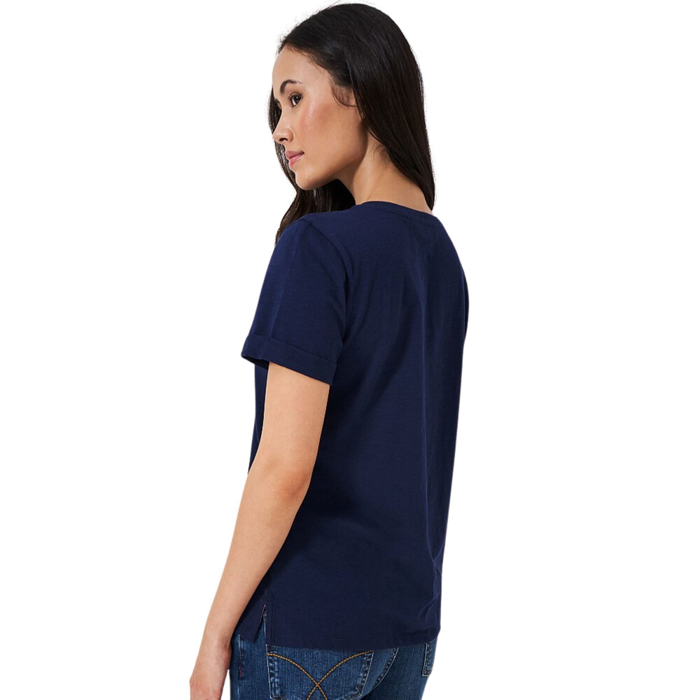 Womens Perfect Crew Slub T-Shirt Navy