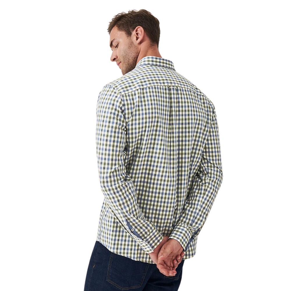 Tattersall Twill Check Long Sleeve Shirt Steel Blue Pristine