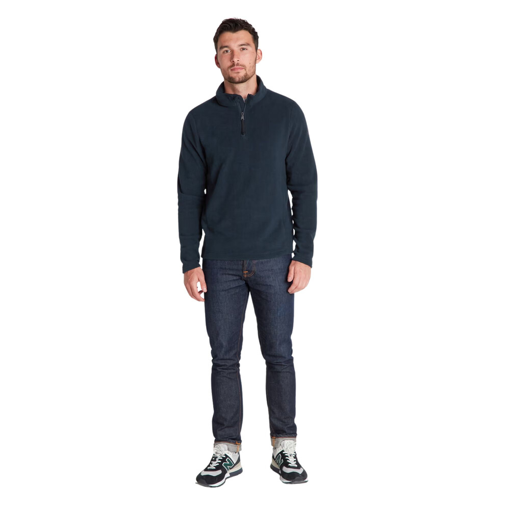 Revive Mens Fleece Quarter Zip Dark Indigo